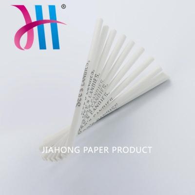 Palo de papel de caramelo transparente blanco desechable personalizado 4.0x89mm
